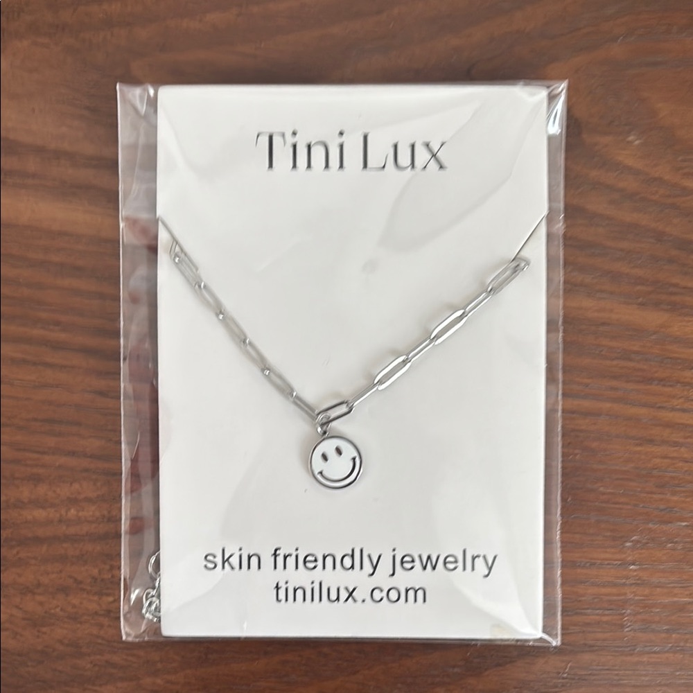Silver Smiley Face Necklace